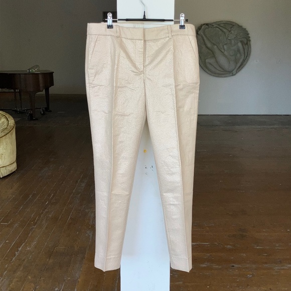 J. Crew Pants - J. crew champagne, embossed straight, leg, cropped pants